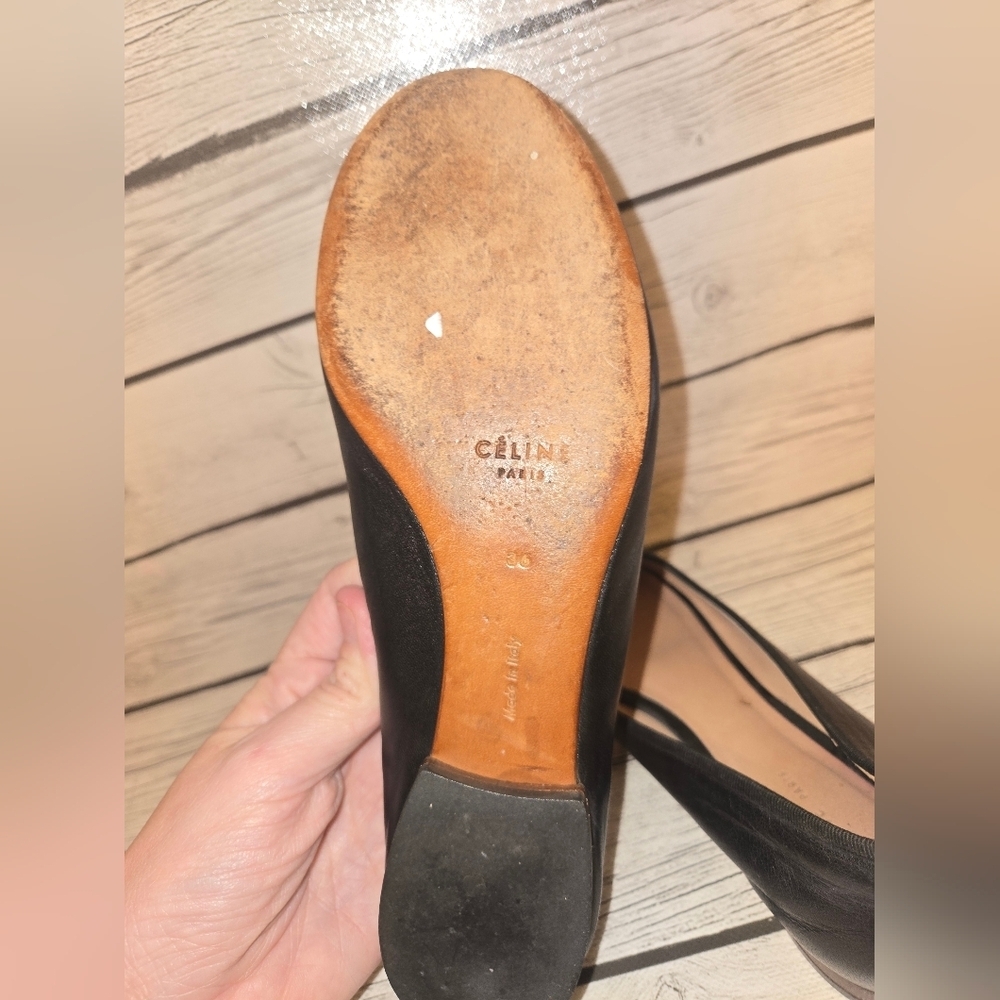CELINE Paris Black Leather Ballet Flats | Made in Italy | Women’s EU 36 - Picture 9 of 14
